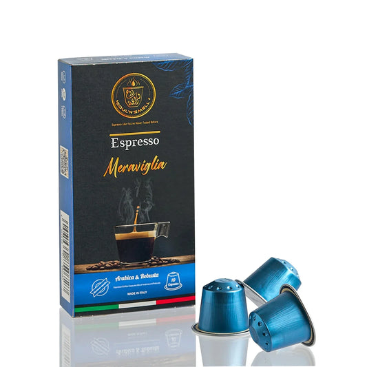 MERAVIGLIA- 80% Arabica and 20% Robusta.